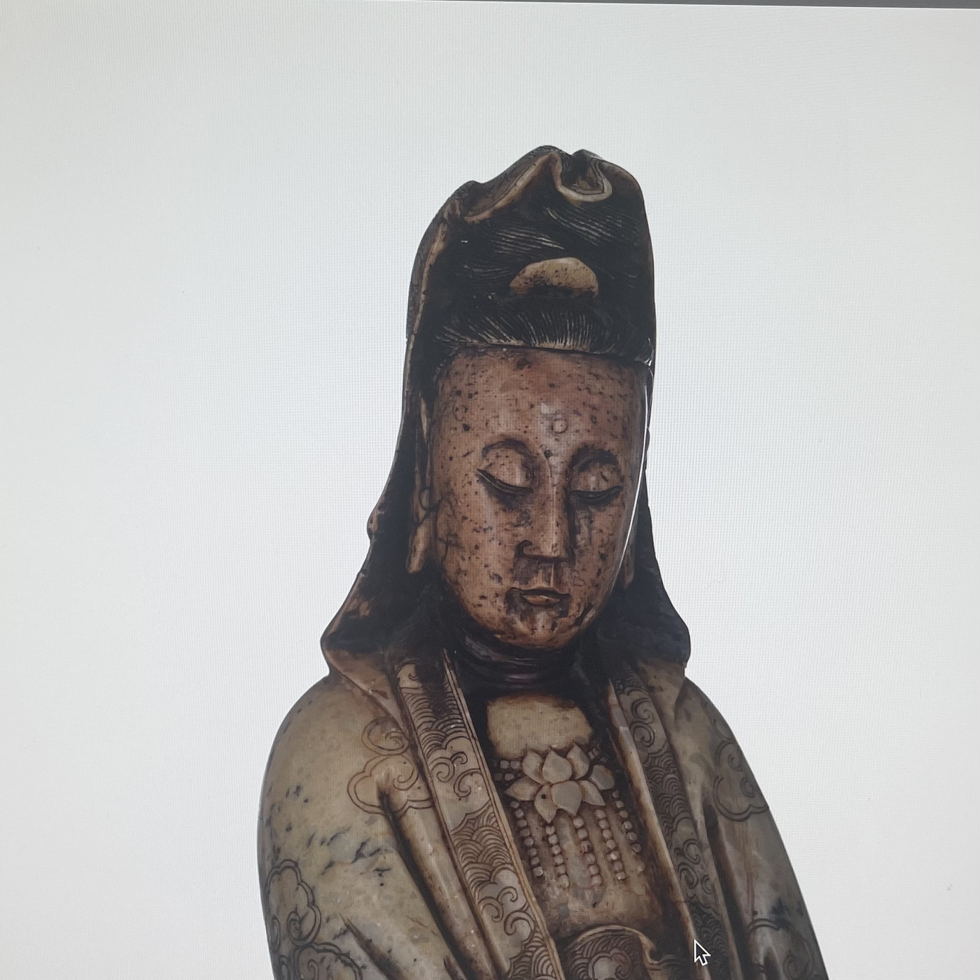 A Chinese Soapstone Figure Of A Standing Guanyin, Early 19thC, H 48,5 Cm