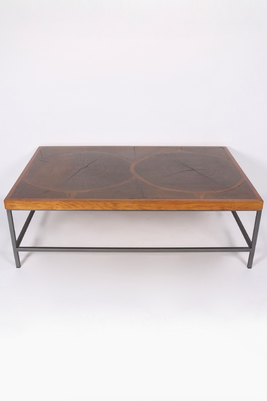Coffee table with end grain oak top