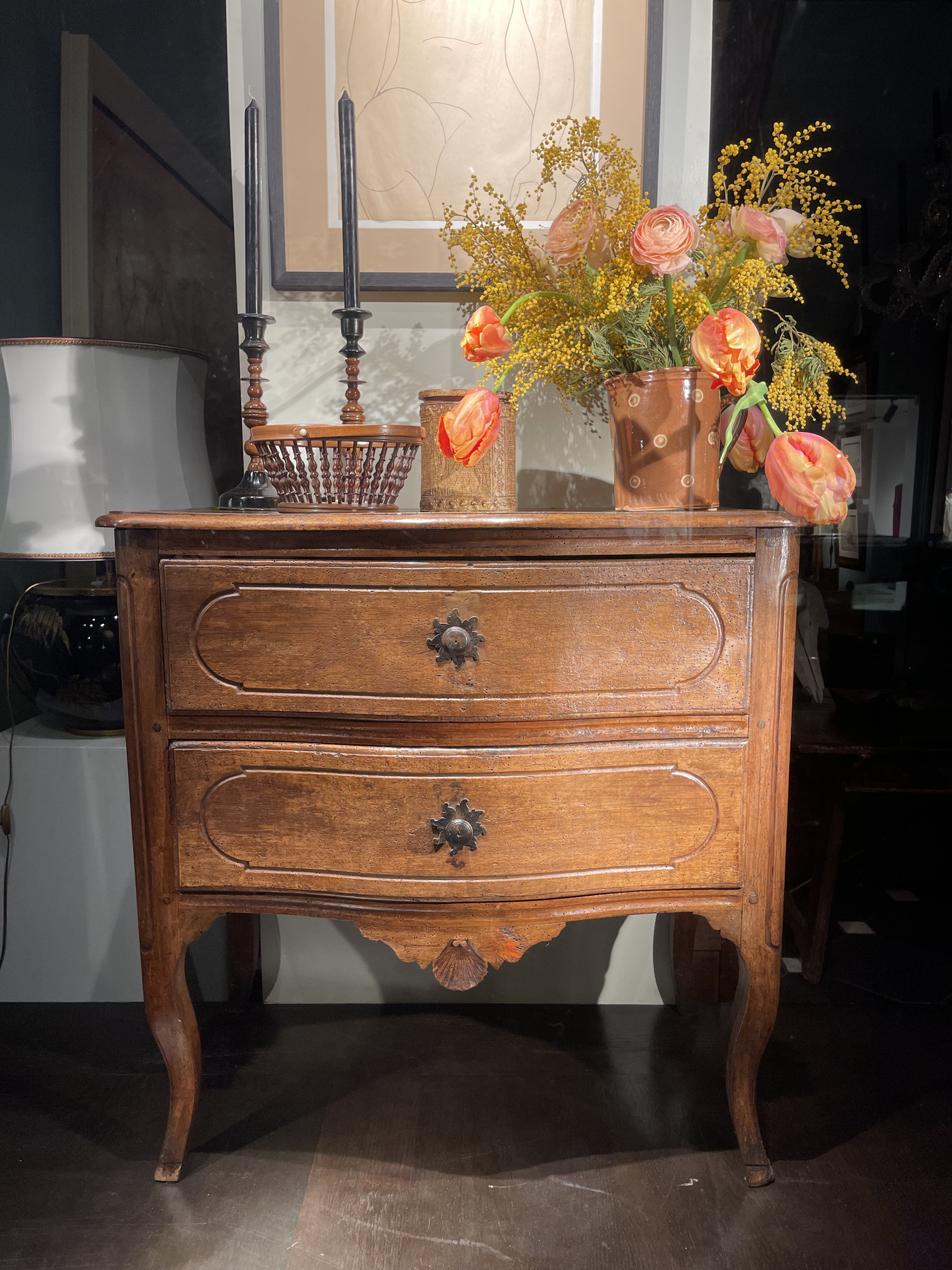 French 19th century walnut little cest of drawers