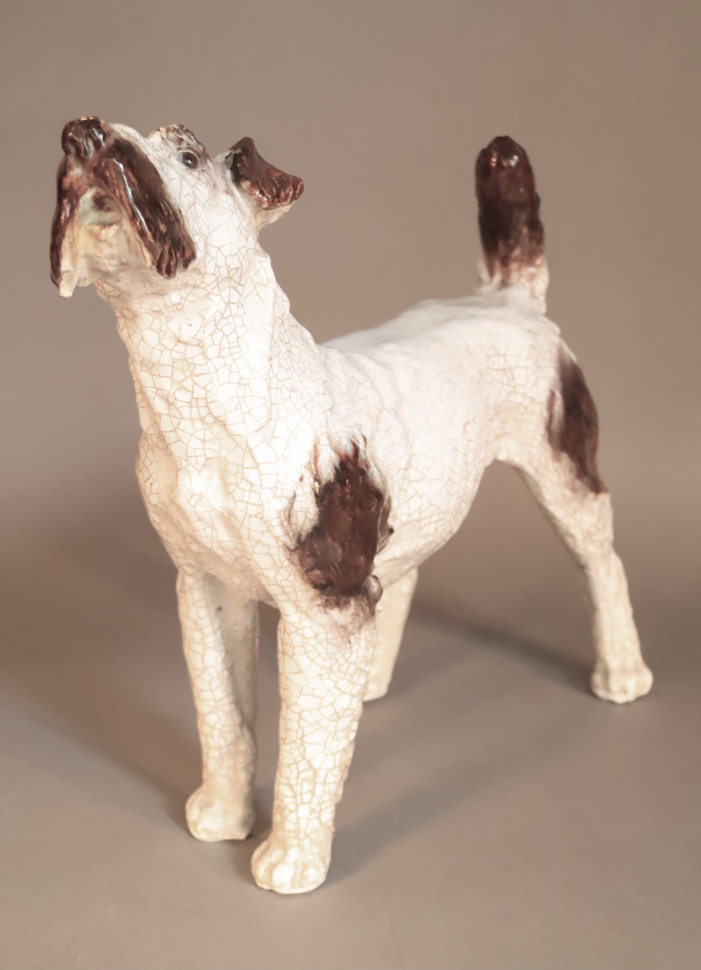 Glazed terracotta wire fox terrier