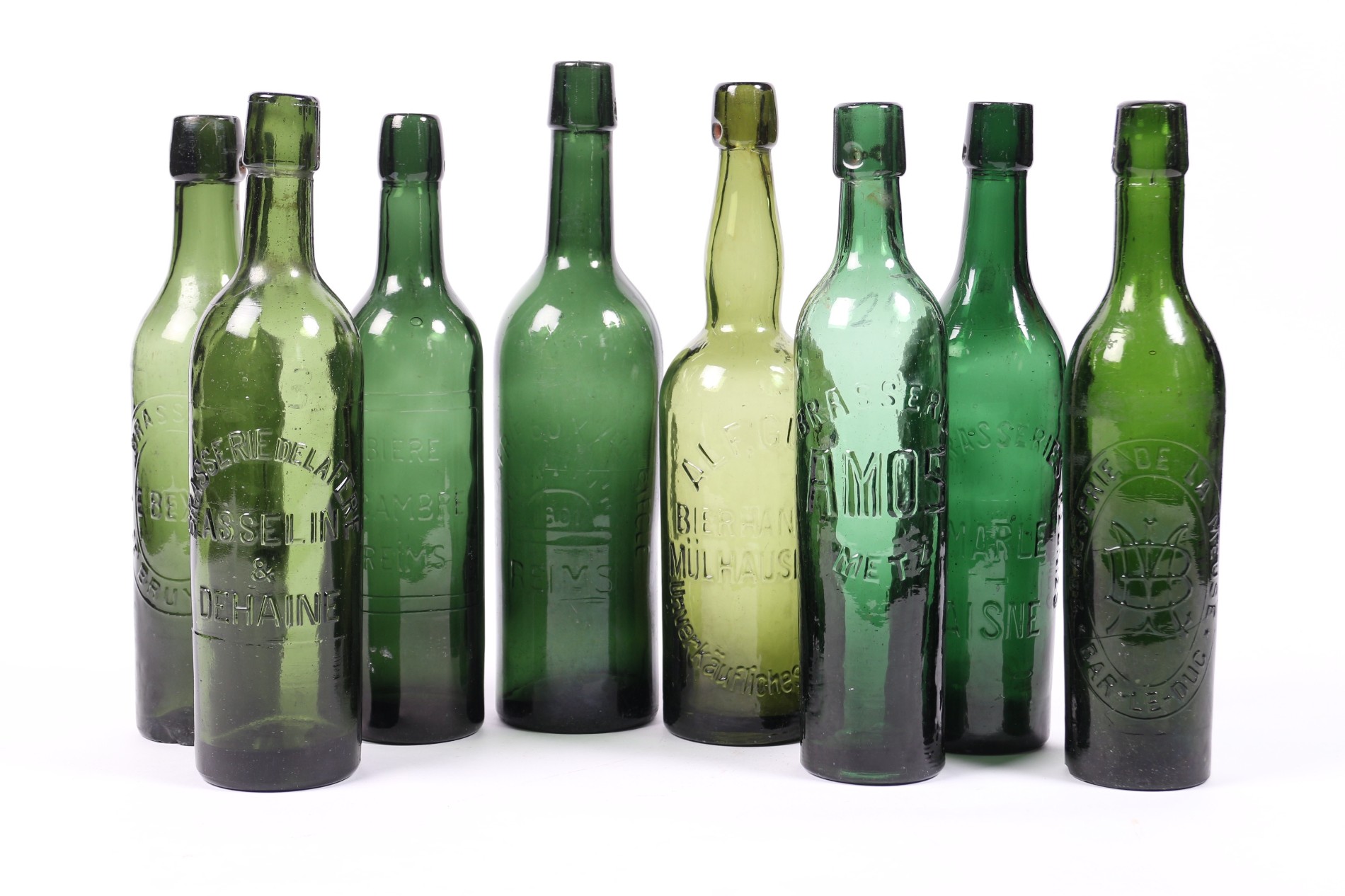 Lot of 19th cent. beer bottles from the north of France