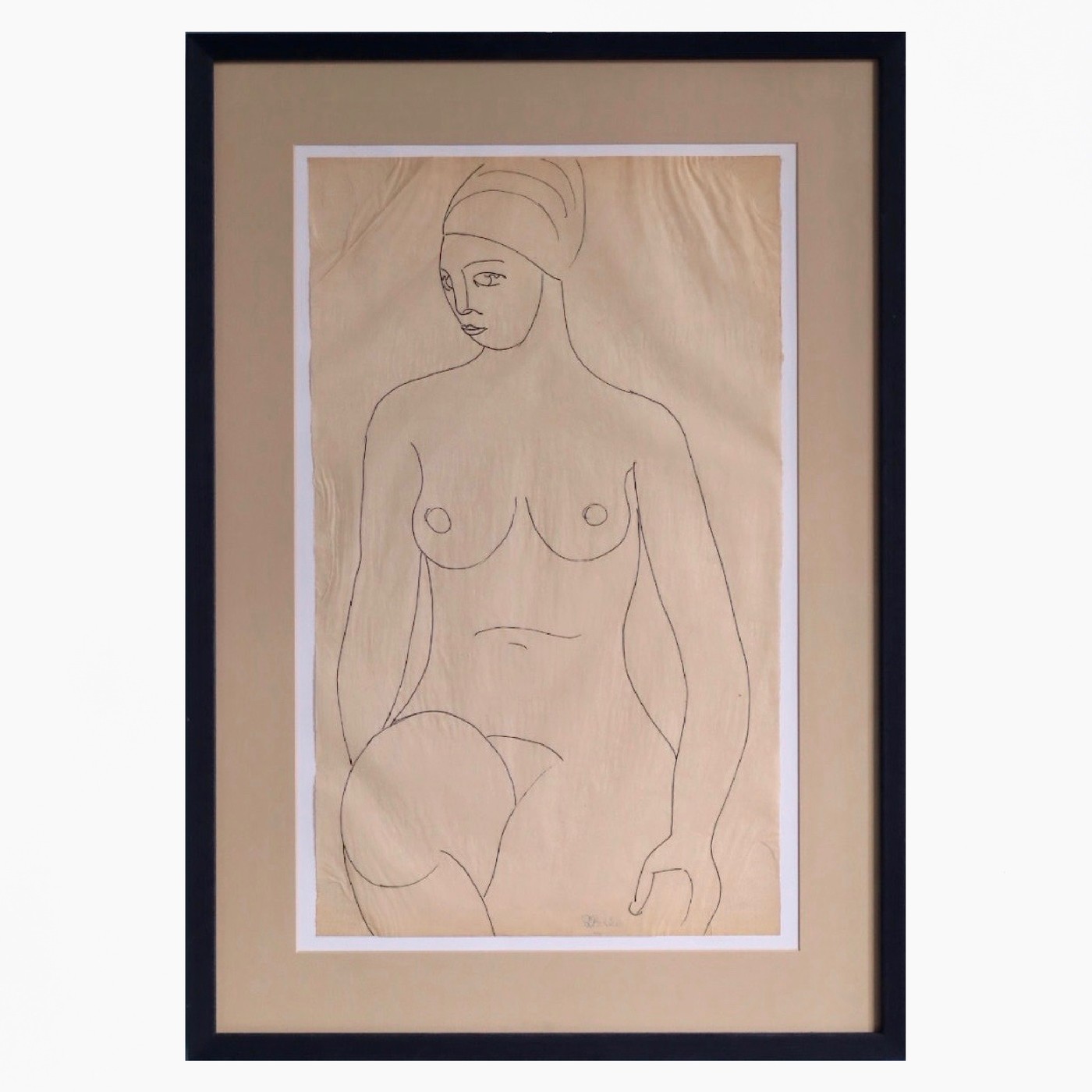Nude , ink on paper , signed