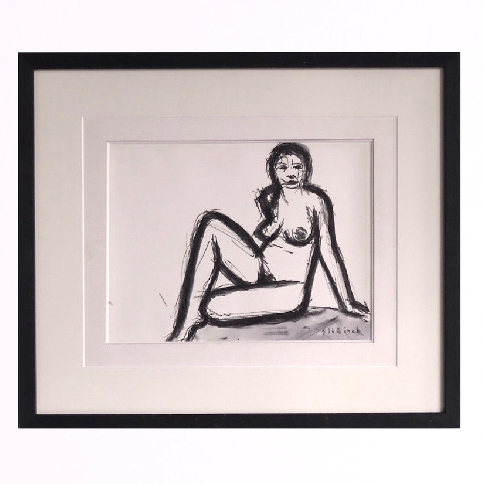 Nude , mixed technique , signed 