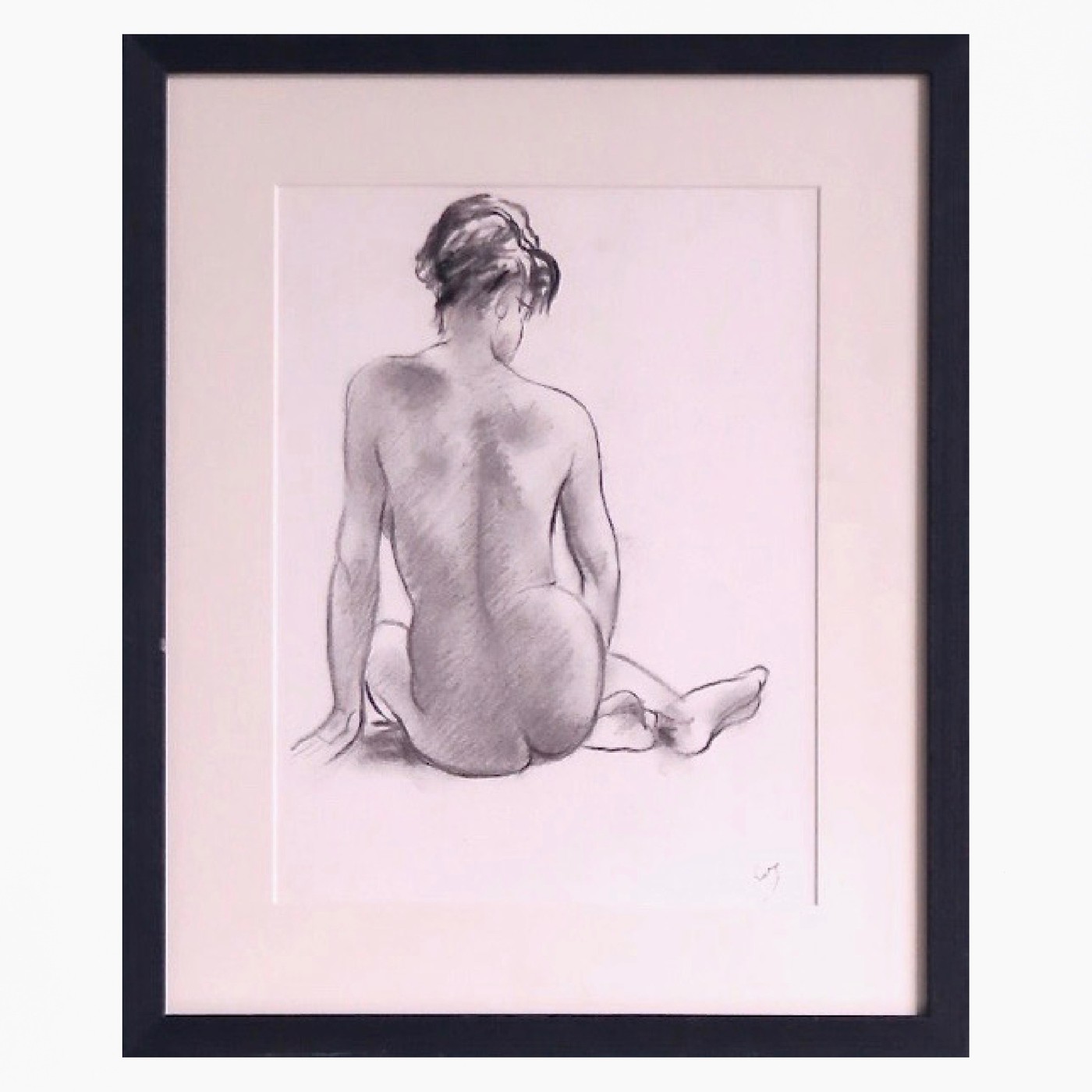 Nude , pencil on paper , signed