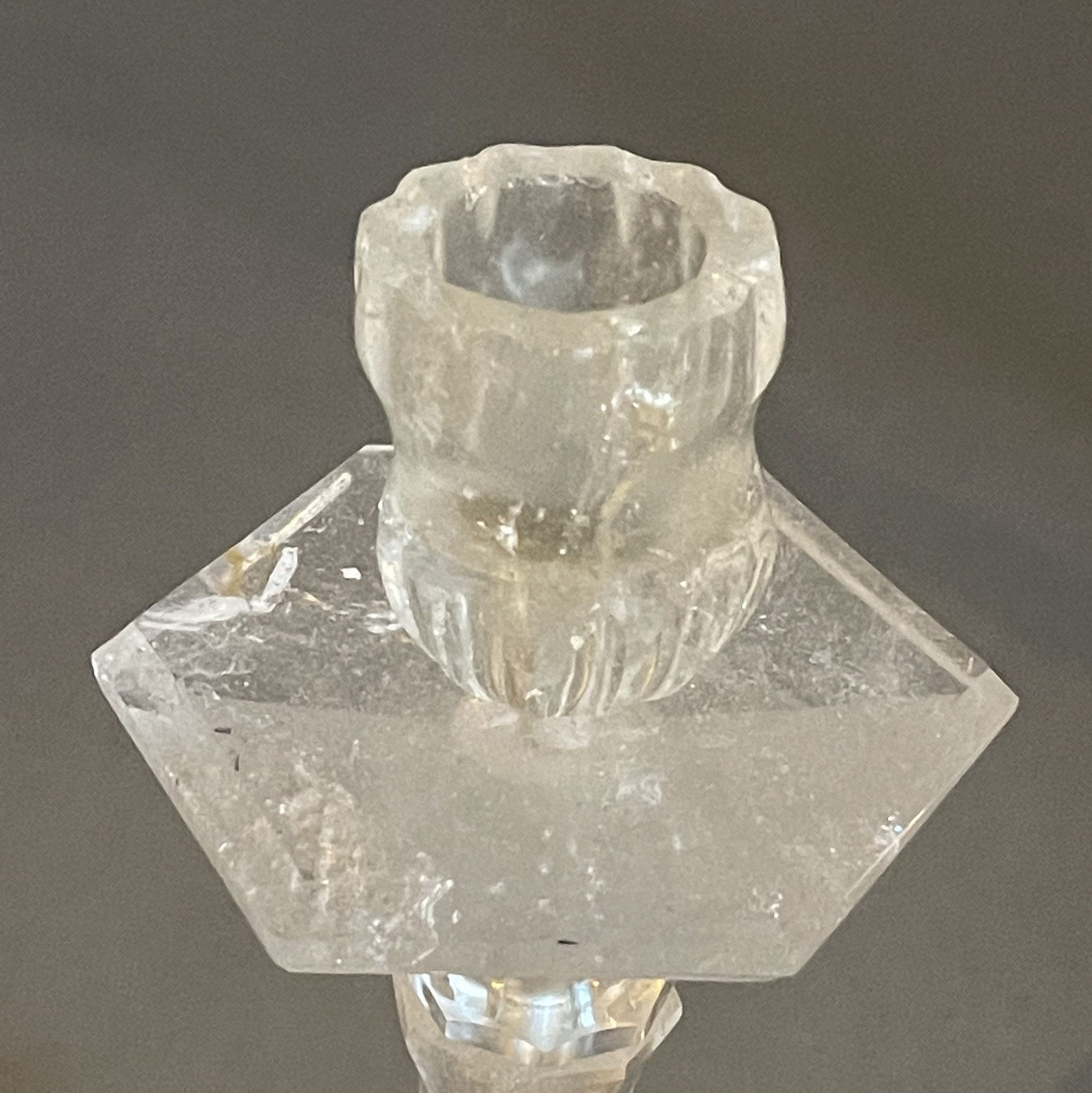 Pair of candlesticks in rock-crystal