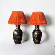 Pair of lamps with base in papier maché