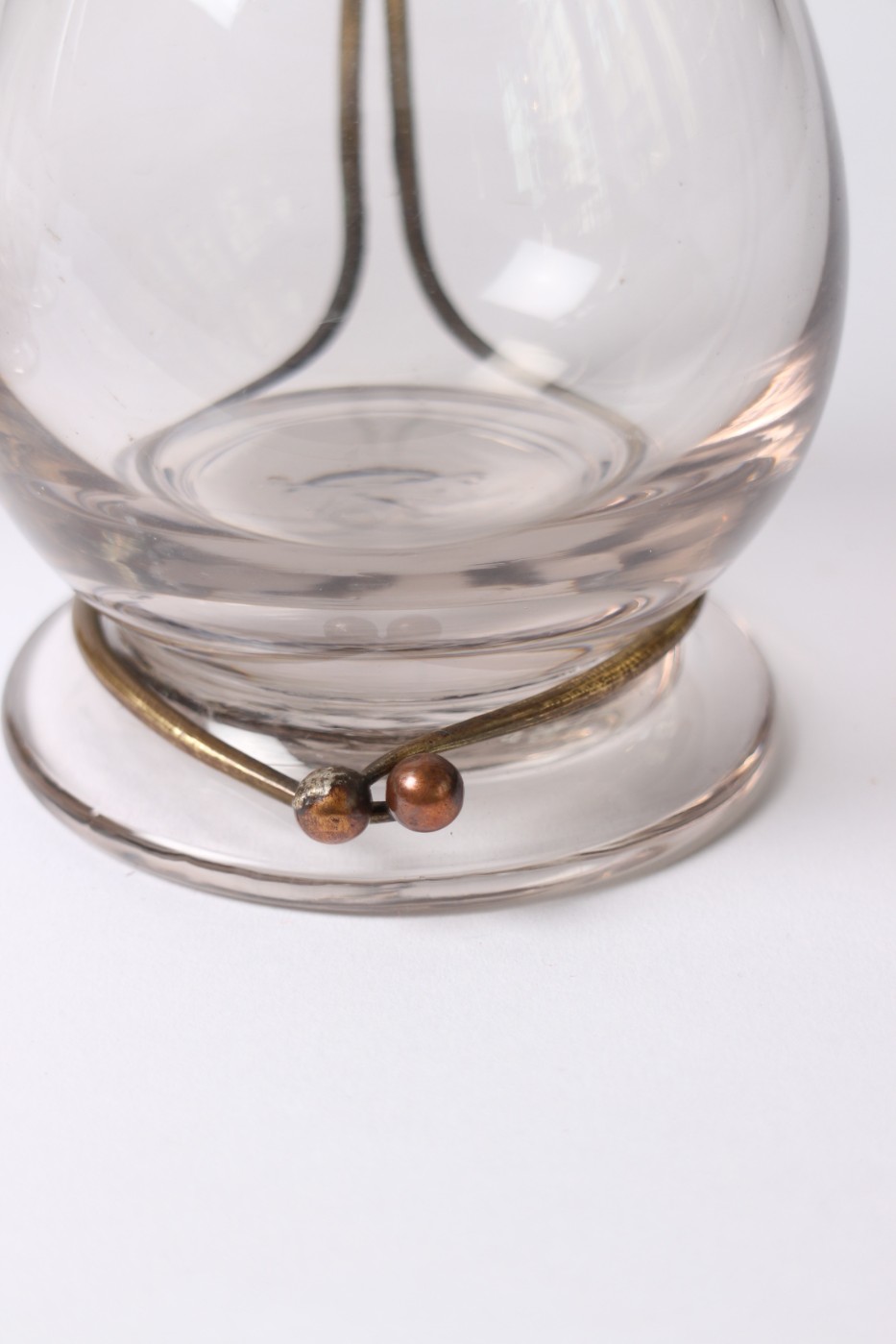 Pair of vases with removable brass handles