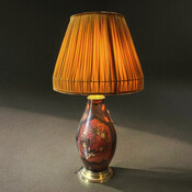 Table lamp with handmade velvet lampshade