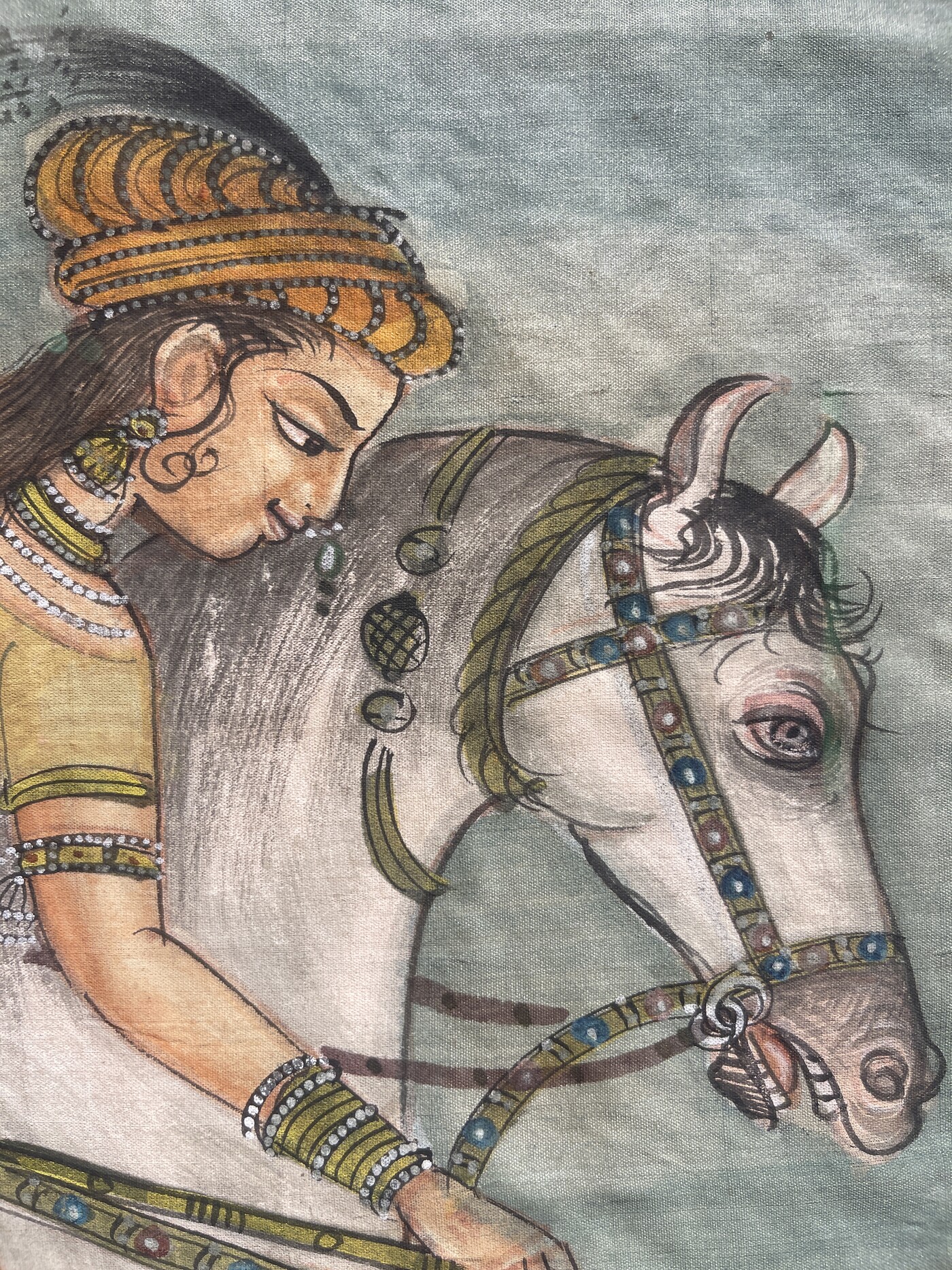 19th century Painting on silk . India 