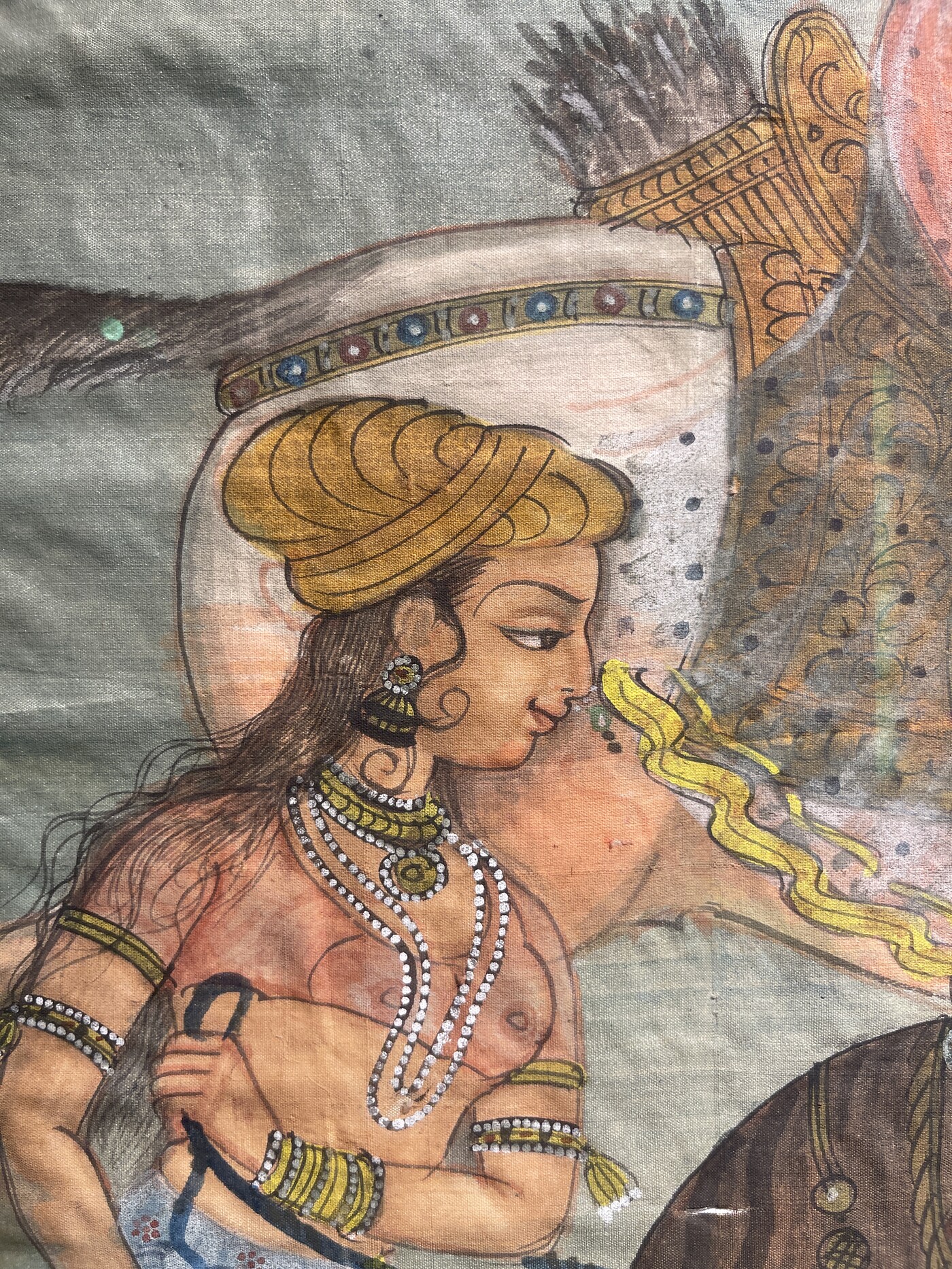 19th century Painting on silk . India 
