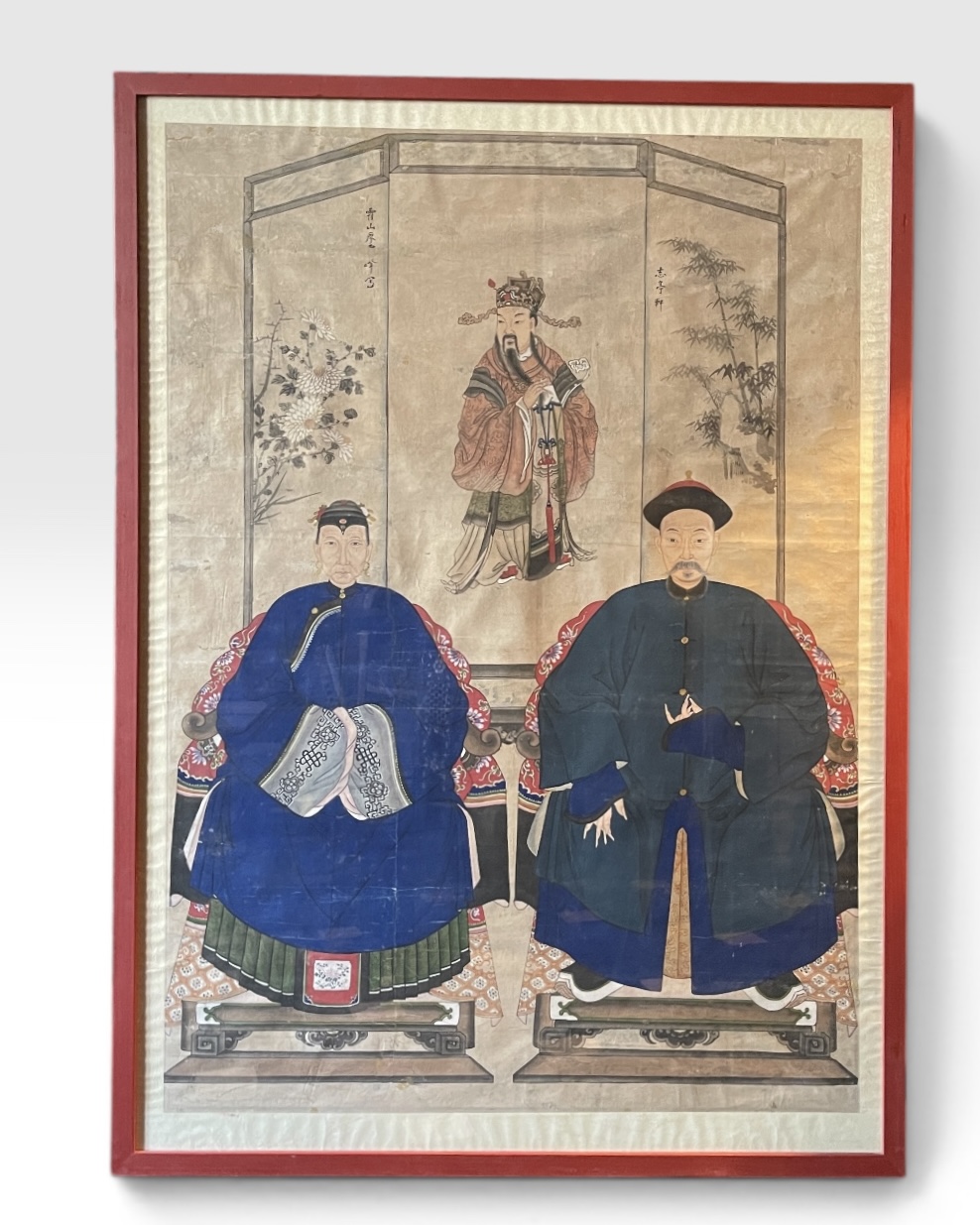 Ancestry portret , Watercolor on paper , China , late 19th century