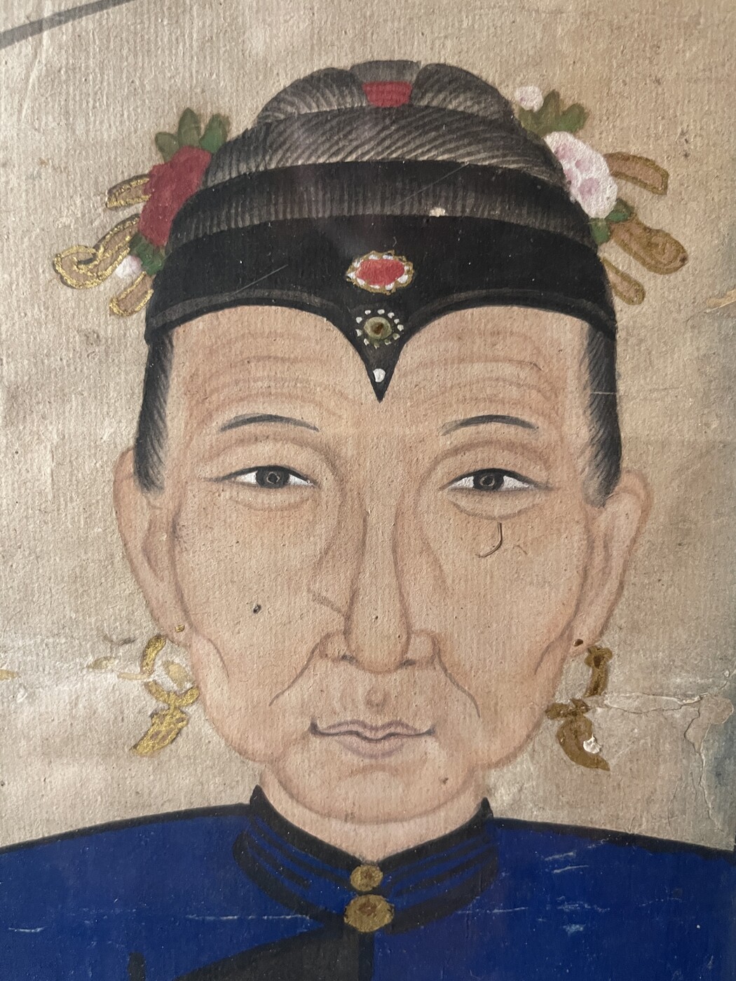 Ancestry portret , Watercolor on paper , China , late 19th century
