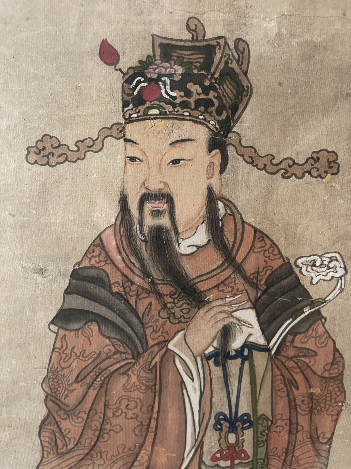 Ancestry portret , Watercolor on paper , China , late 19th century