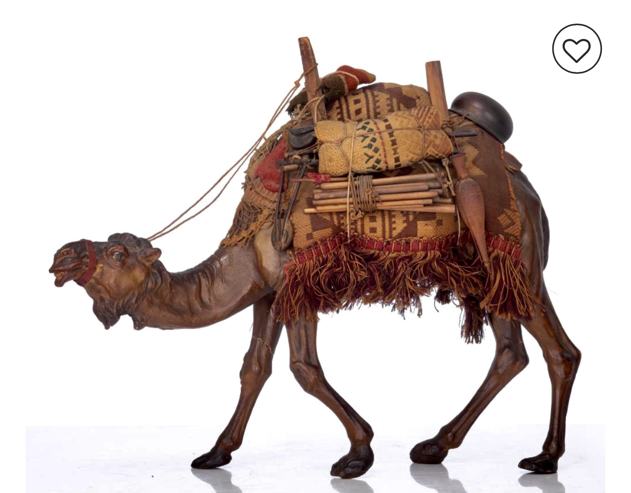 Arab on his camel, in pipe clay , in the manner of Angela Tripi,  circa 1900
