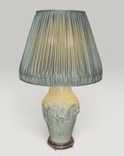 Chinese Celadon lamp with handmade shade