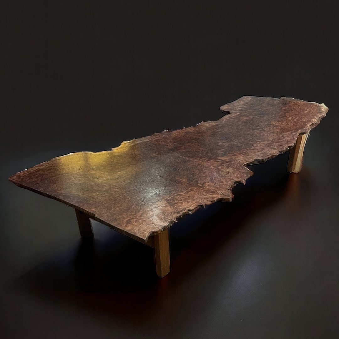 Coffee table in Elm Burl 