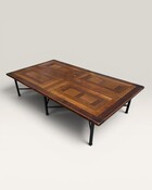 Coffee table with 19 cent.wooden top and iron base