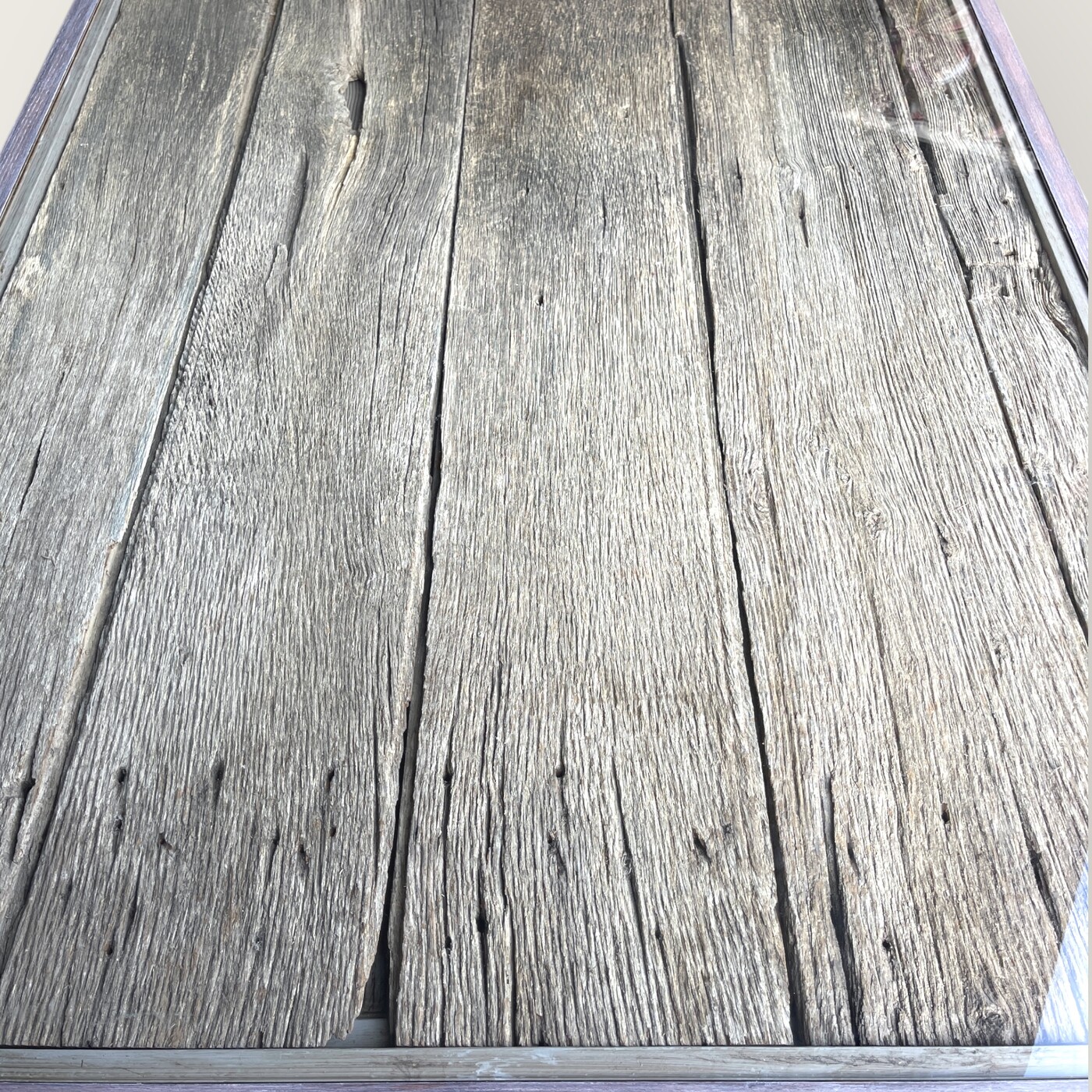 Coffee table with top made out of a 17th century door from the pyrenees