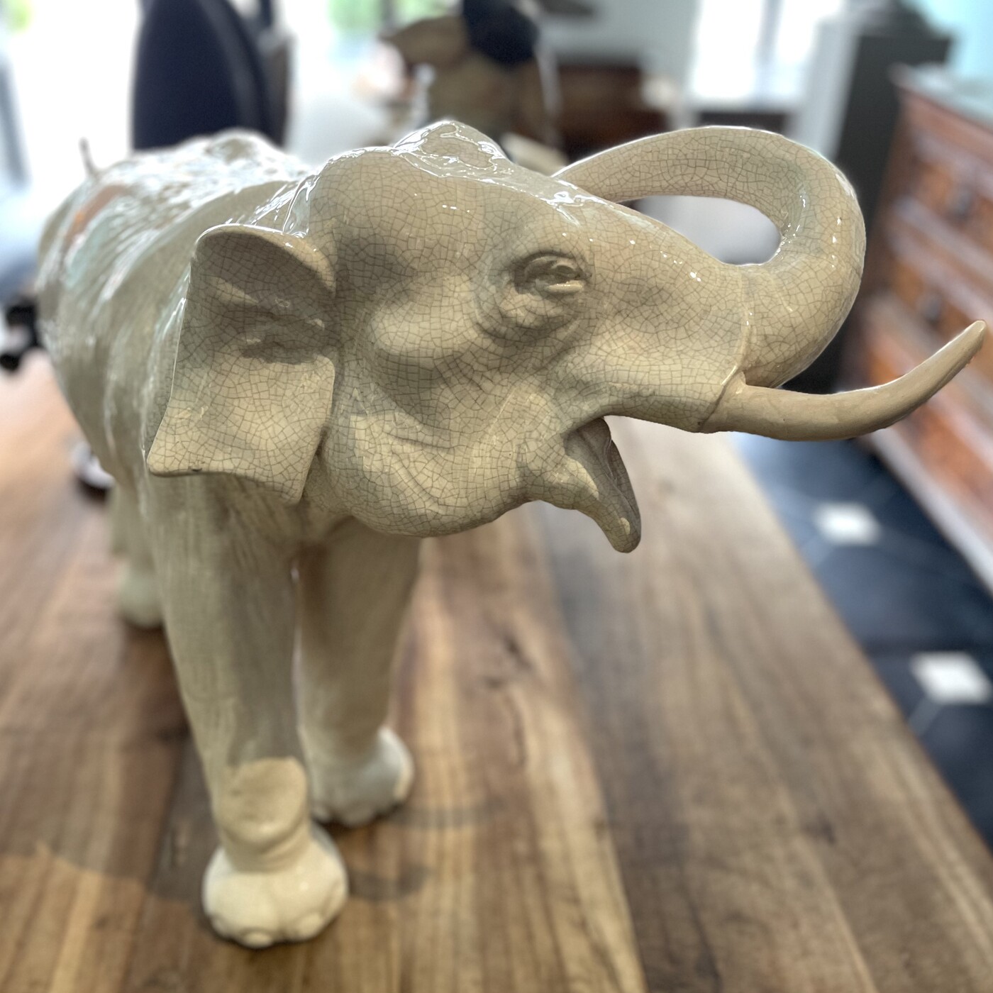 Glazed terracotta elephant , early 20st century