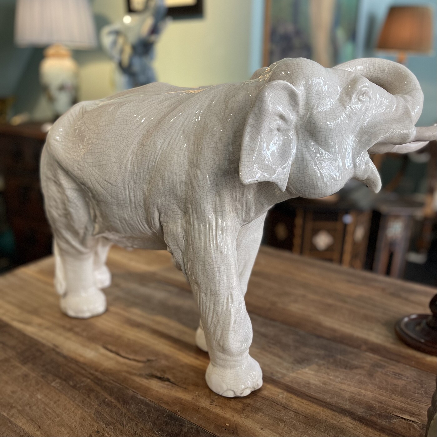 Glazed terracotta elephant , early 20st century