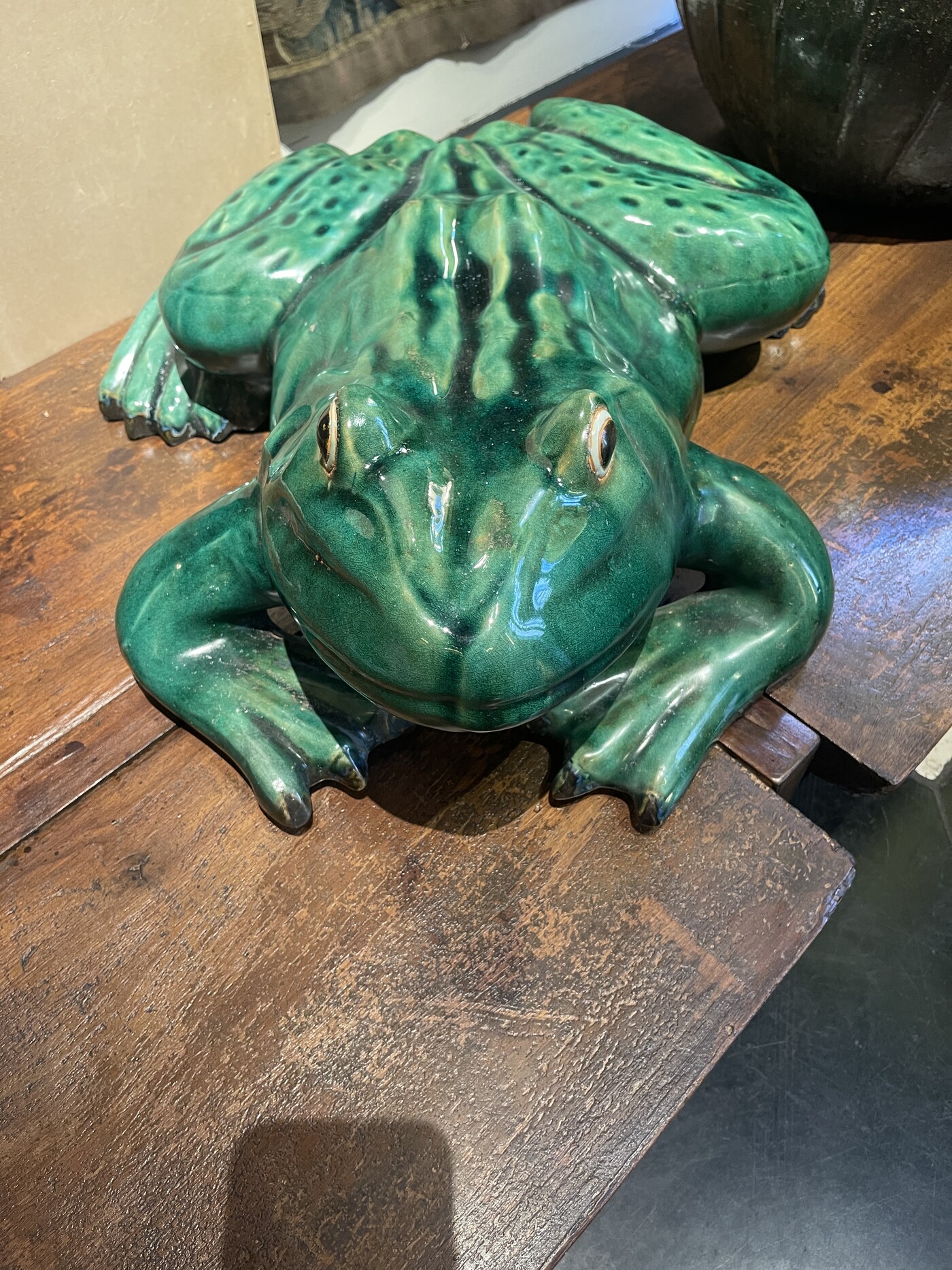 Glazed terracotta frog , French circa 1900