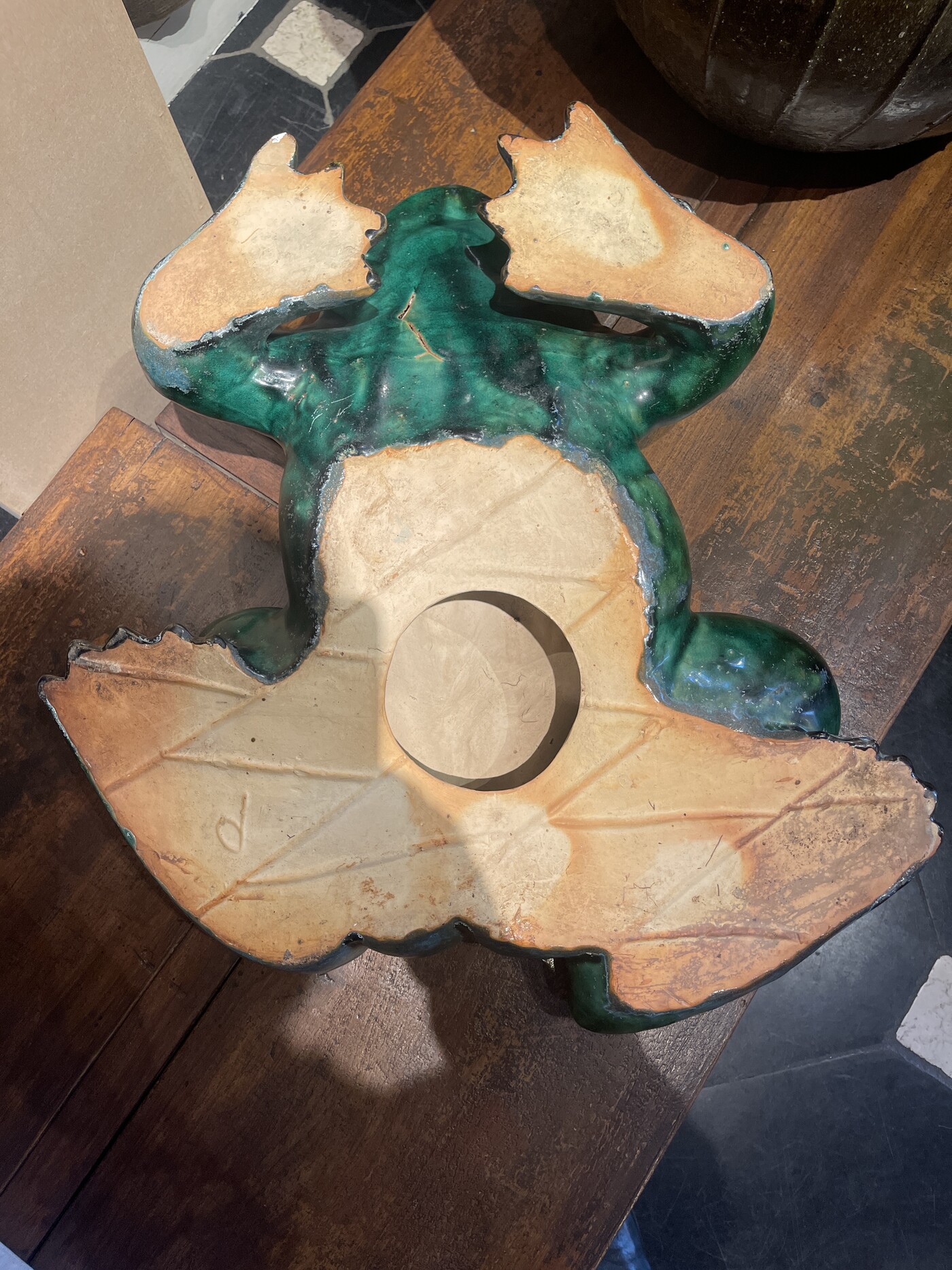 Glazed terracotta frog , French circa 1900