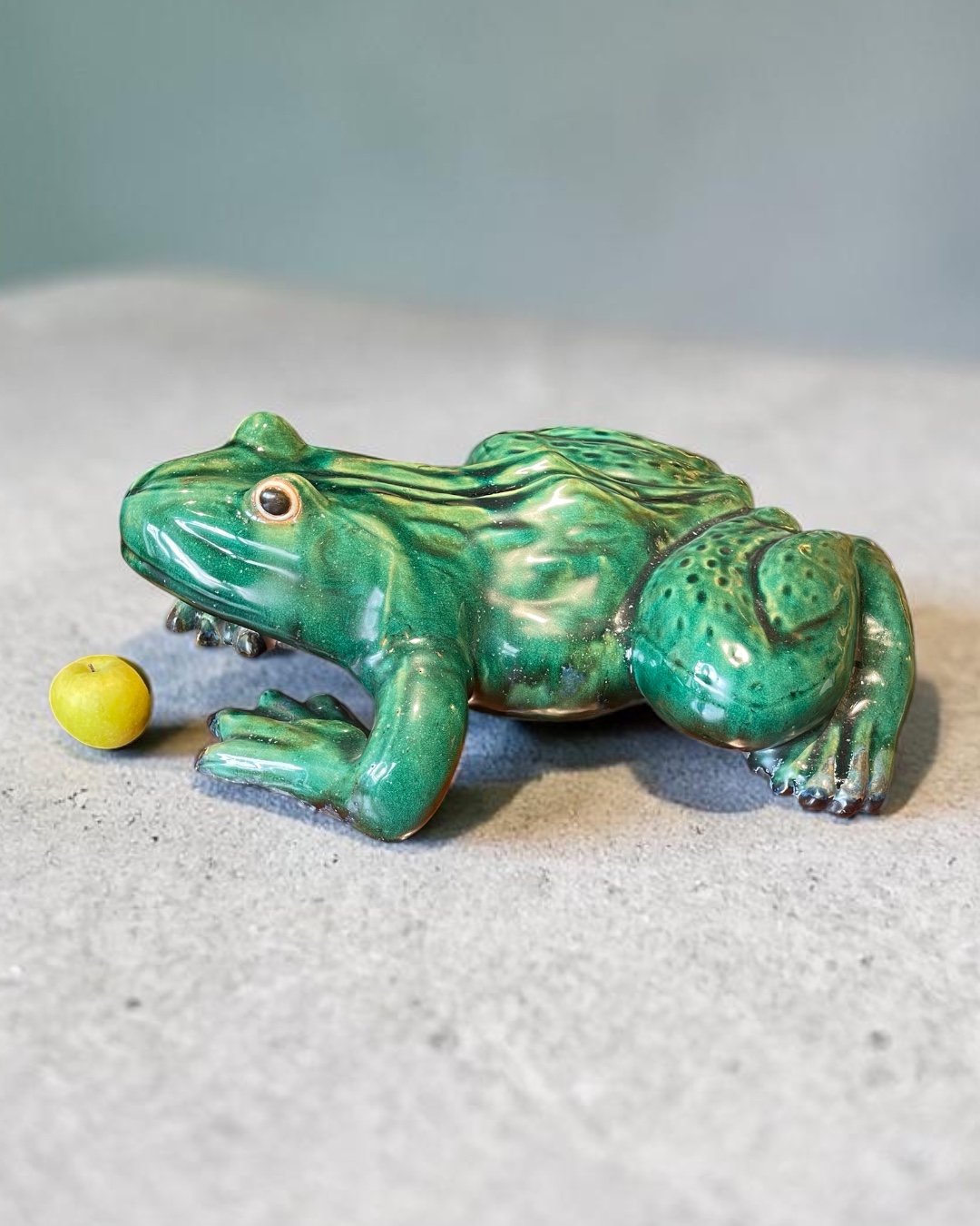 Glazed terracotta frog , French circa 1900