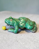 Glazed terracotta frog , French circa 1900