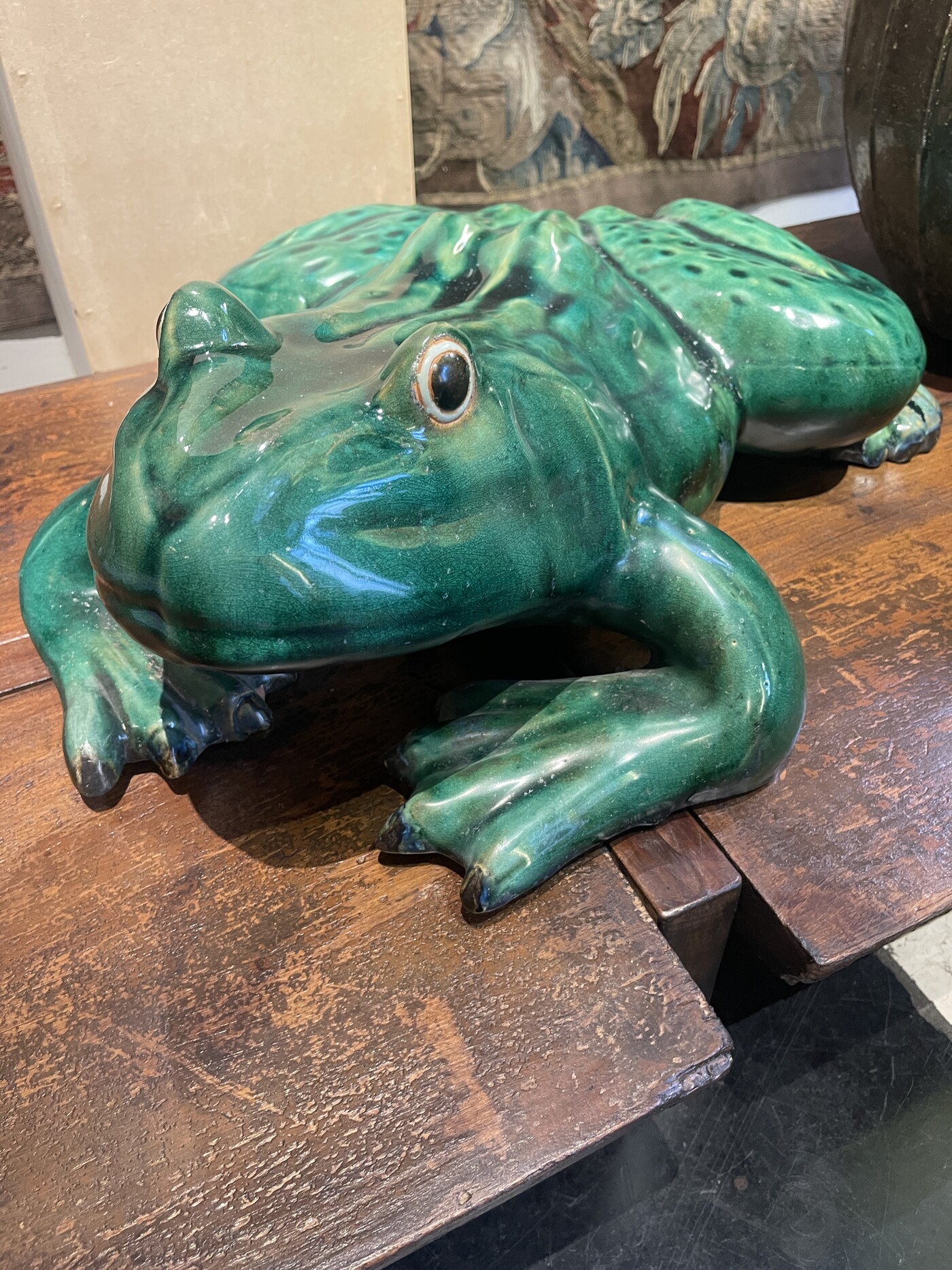 Glazed terracotta frog , French circa 1900
