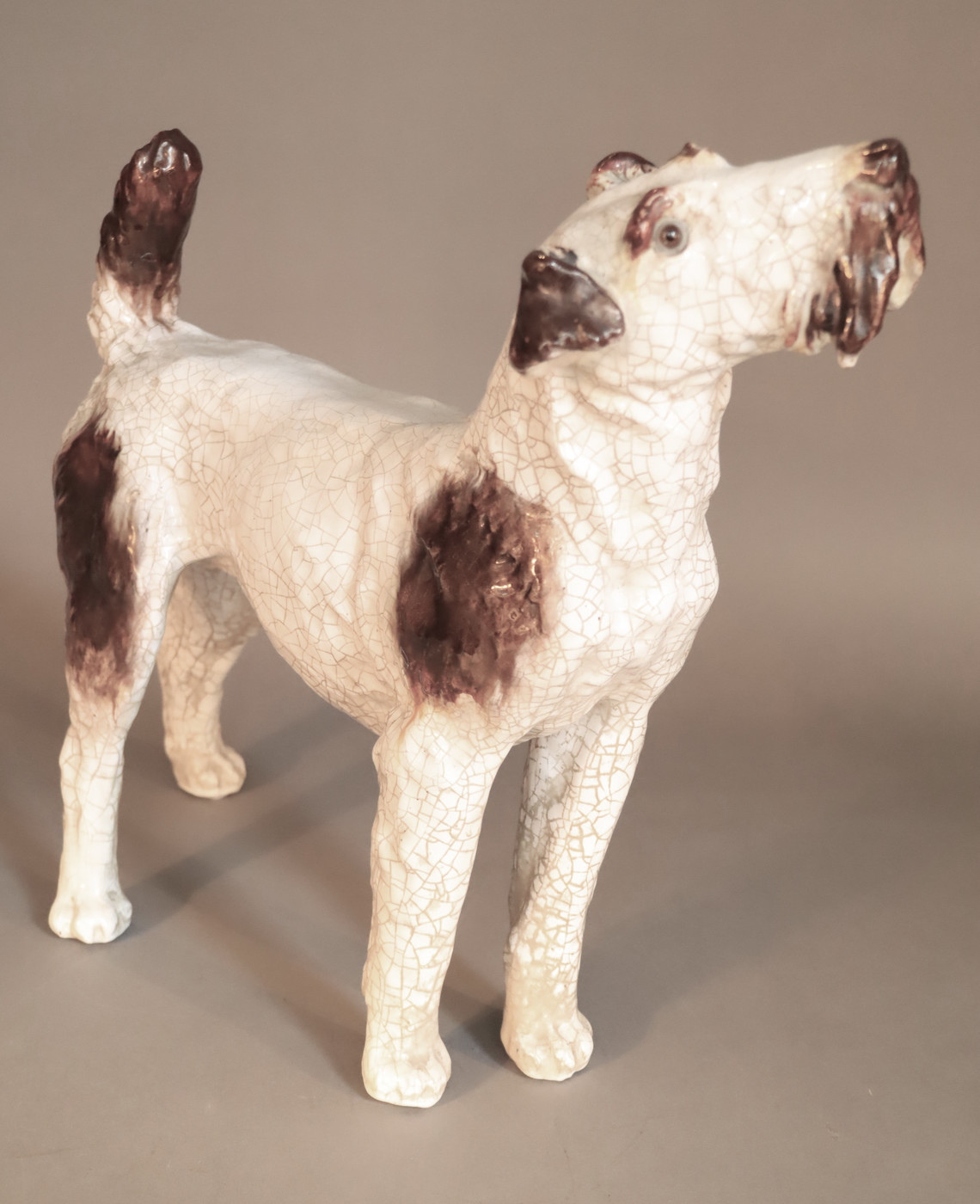 Glazed terracotta wire fox terrier