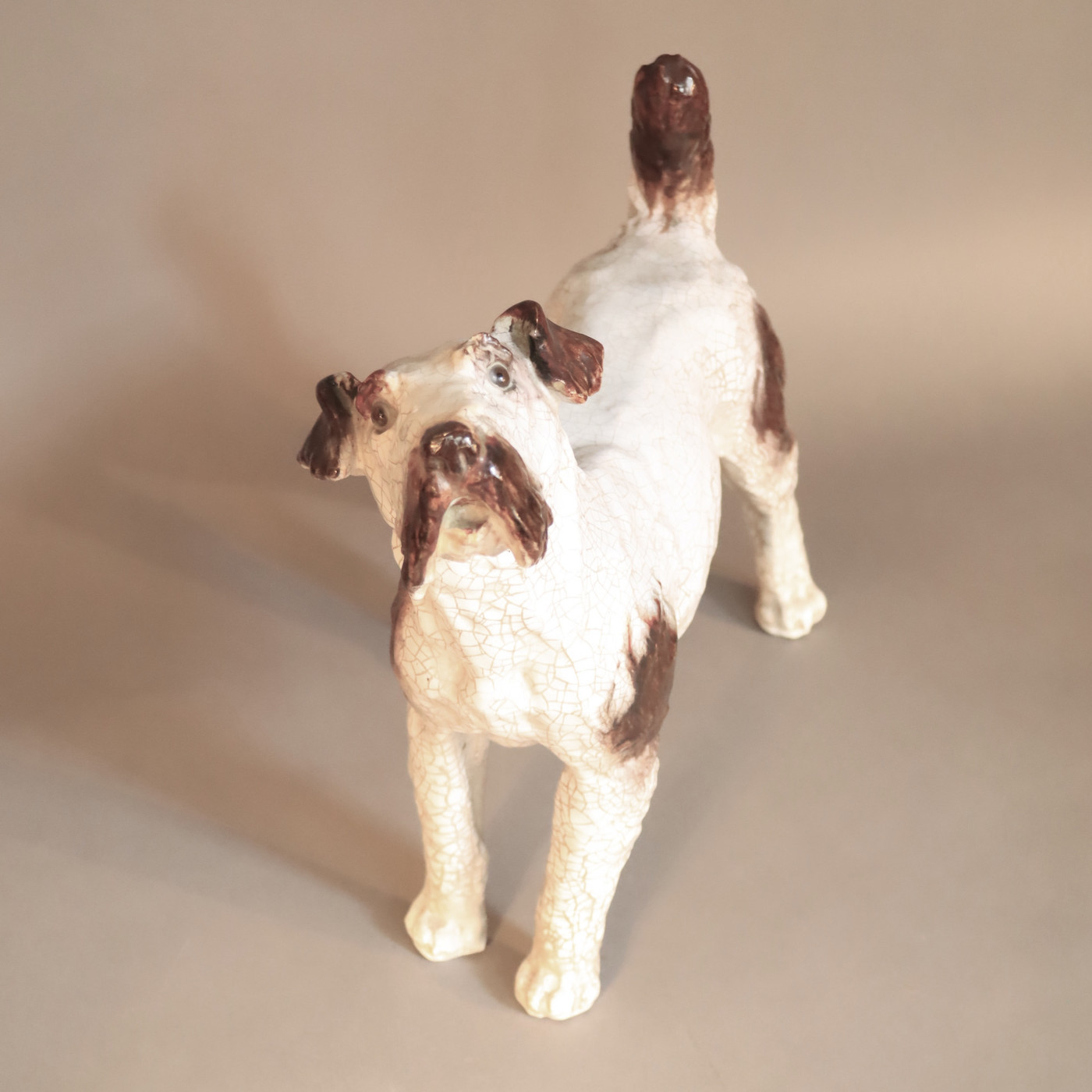 Glazed terracotta wire fox terrier