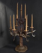 Large wooden candlestick , Black forest circa 1890