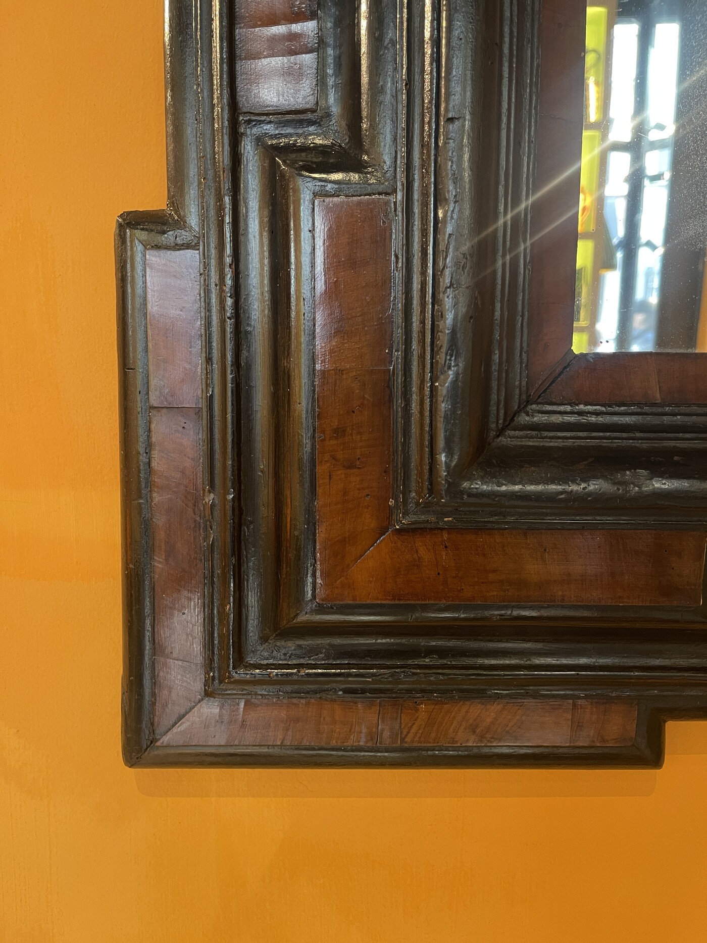 Late 17th century French walnut mirror 