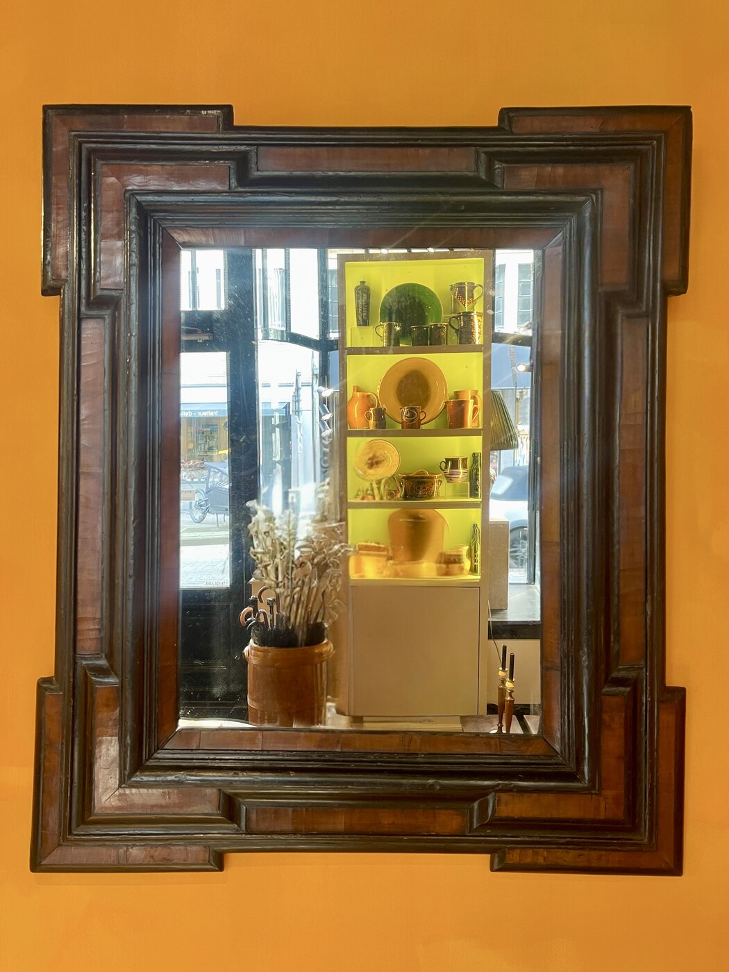 Late 17th century French walnut mirror 