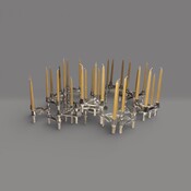 Modular candle holder in chrome, consisting of 18 elements plus base. Designed by Werner Stoff for Hans Nagel, 1960s.