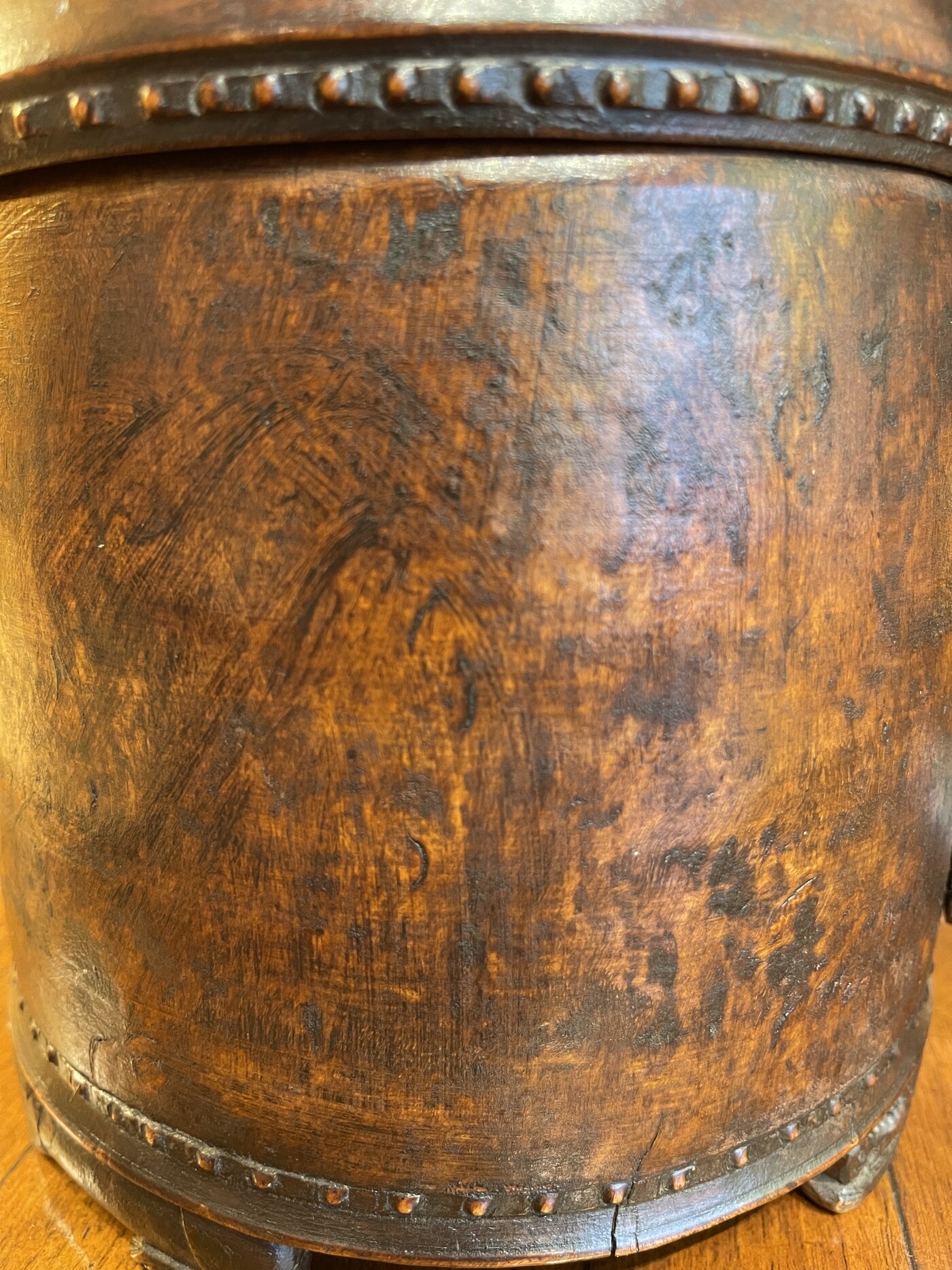 Norwegian Karelian Birch Ceremonial Lion Peg Tankard circa 1750