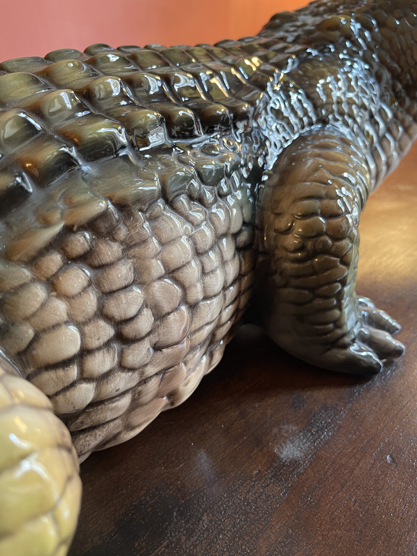 Porcelain Crocodile , Italy 70's designed by Deruta