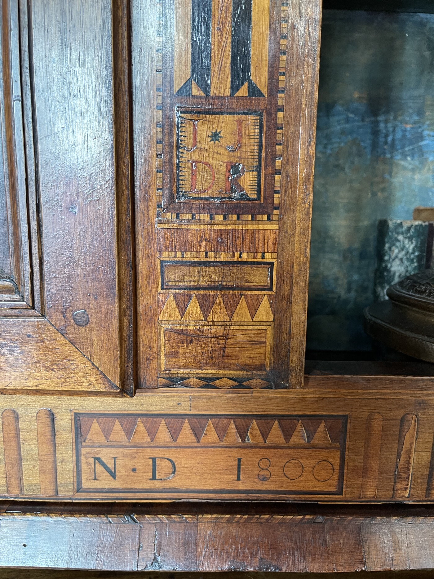 Secretary bookcase in walnut , French circa 1800