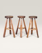 Set of 3 bar stools circa 1900