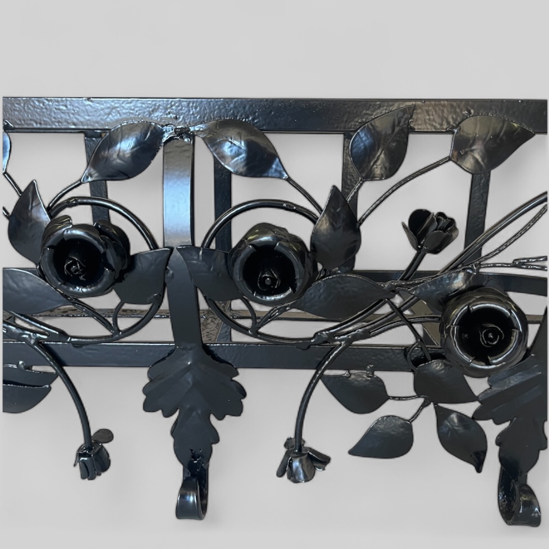 Set of 3 iron garden planters , Black coating  , circa 1940's