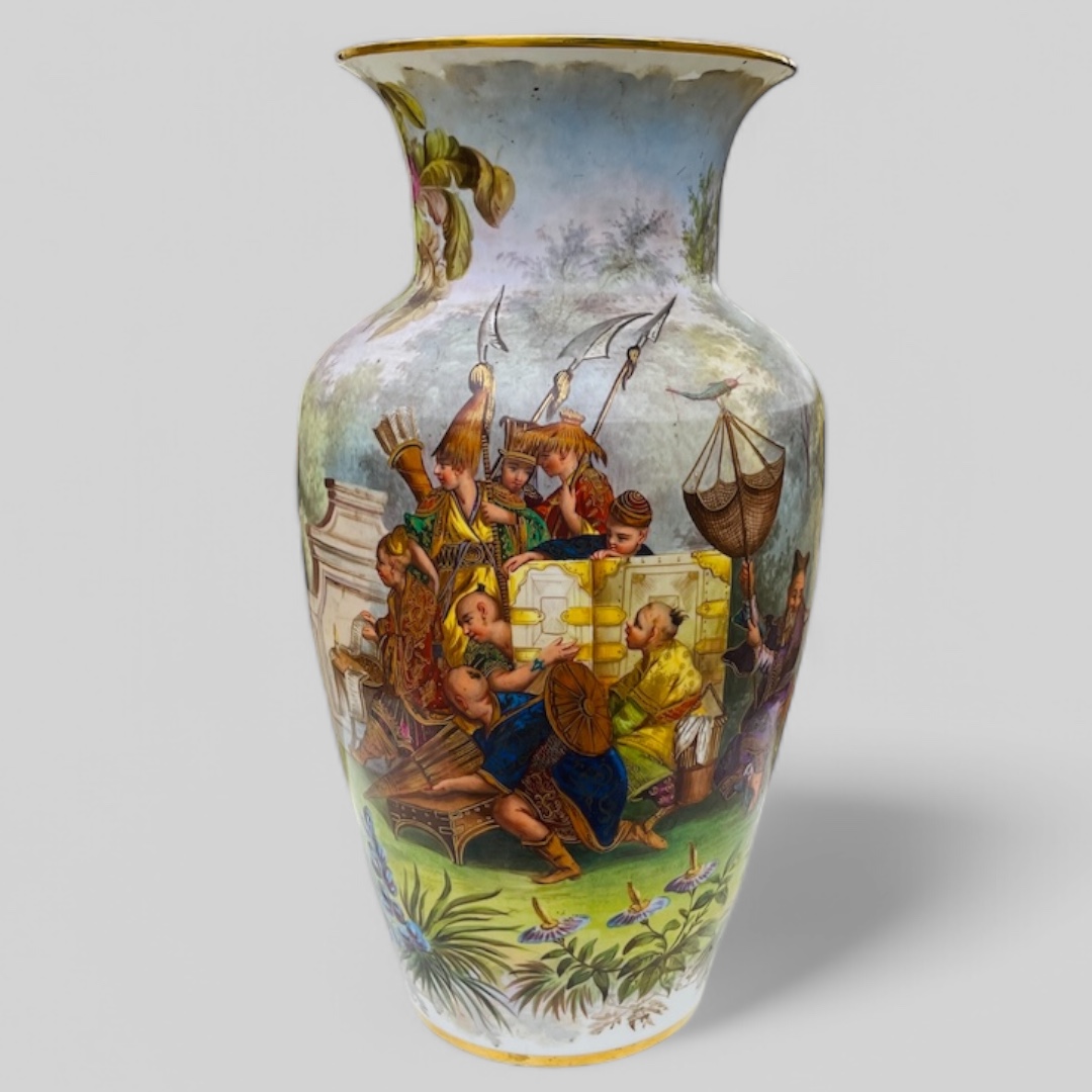 Vieux Paris style porcelain vase