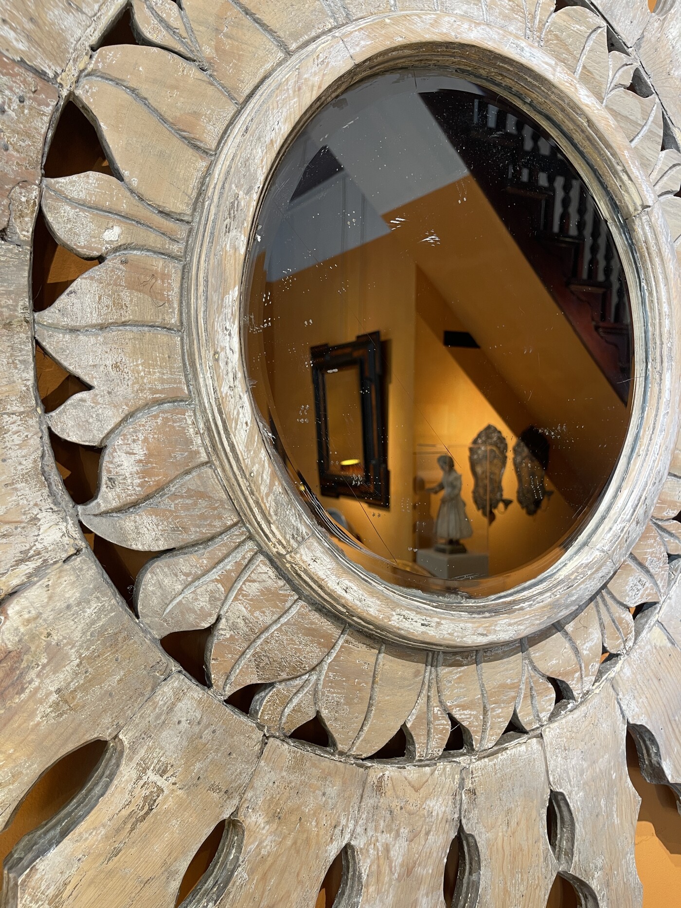 Wooden Spanish mirror circa 1900
